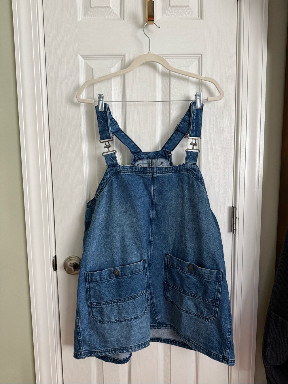 Free People Denim Overall Smock Dress (M) | Rustic, Cowgirl, County